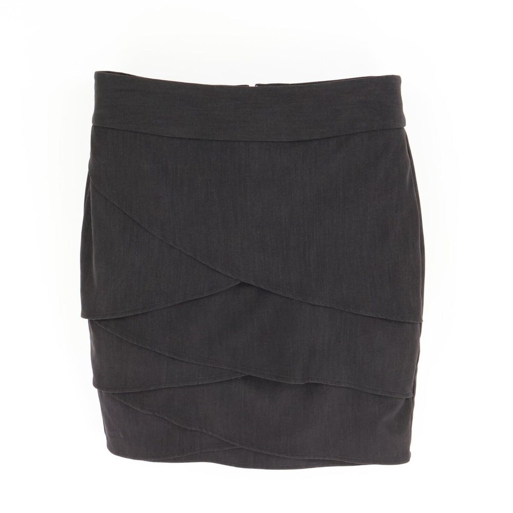 I.N. San Francisco Pencil Skirt Juniors Sz 9 Black Polyester Blend Layered Front